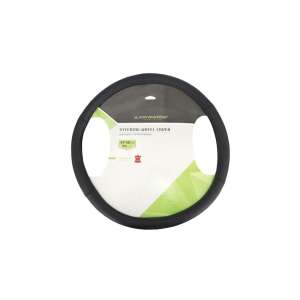 Fekete bőr kormányvédő 47-49 cm-es kormányhoz, 3XL méret - Autós kormányhuzat