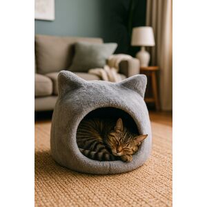 Cicafej alakú macskaágy cicával, kényelmes kisállat barlang - Macska fekhely