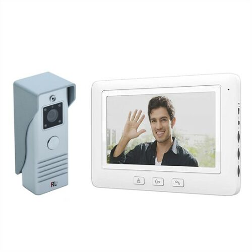 Interfon modern cu cameră cu vedere nocturnă, 16 tonuri de apel și ecran color de 7" - alb 120390025