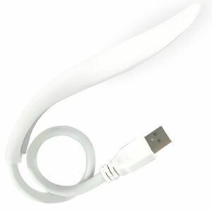 Mini LED lámpa, S Depot®, USB csatlakozás és rugalmas kábel, laptophoz, kompatibilis külső akkumulátorokkal vagy USB adapterekkel, fehér színű