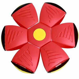 S DEPOT® koronggá alakítható labda, dobáshoz, gyerekeknek, led világítás, piros