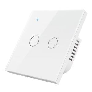 Moderner weißer Smart Lichtschalter, WiFi-fähig, Touch-Steuerung - Schalter