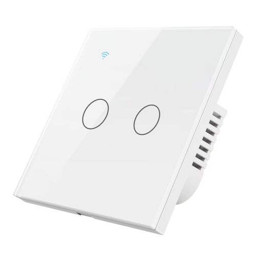 Moderner weißer Smart Lichtschalter, WiFi-fähig, Touch-Steuerung