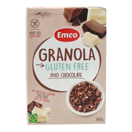 EMCO VEGÁN MÜZLI DUPLA CSOKI GM 340G 120418023