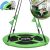 Pepita green nest swing with two children sitting on it, 100cm diameter, steel frame, Oxford fabric, outdoor swing, kids swing, backyard swing