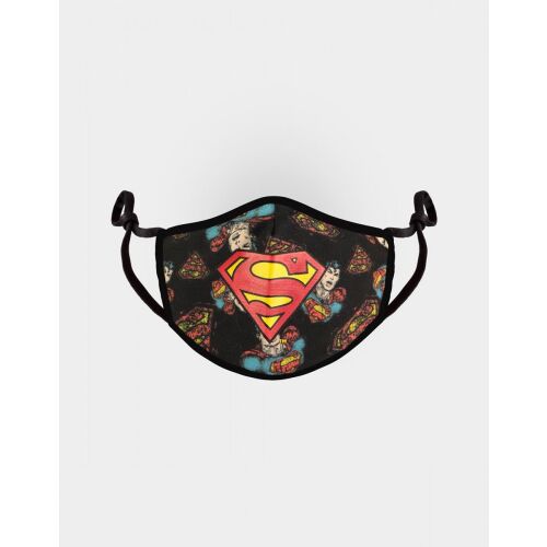 Superman arcmaszk fekete alapon piros Superman logóval, felnőtt méret - Szépség és egészség