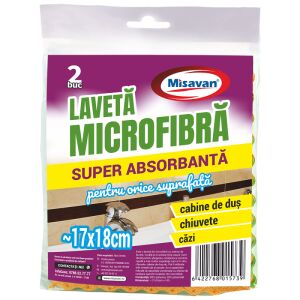 Misavan szuper nedvszívó mikroszálas törlőkendő, 20 x 17 cm, 2 darab/szett 120426992 - Misavan