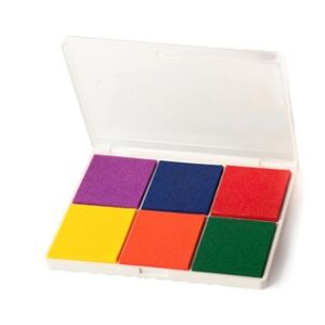 Szivárványszínű bélyegzőpárna, 6 élénk szín, Melissa & Doug, mosható, nem mérgező, gyerekeknek, kézműveskedéshez - Melissa & Doug