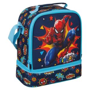 Pókember uzsonnás táska két rekesszel, kék és piros színben, hőszigetelt, gyerekeknek - Uzsonnás táska
