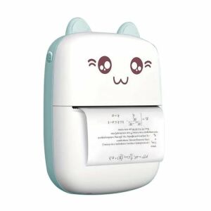 Mini nyomtató fülekkel, gyerekeknek, USB kábel és papír, 8x3.5x11 cm, fehér 120429509 - Etikettnyomtató és kellék