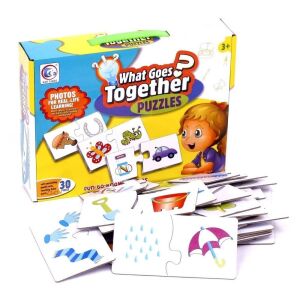 Oktató, kép-összeillesztős puzzle, 30 darab, 3 éves kortól, 28,5 x 21 cm, több színű