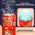 Czerwona automatyczna maszyna do baniek mydlanych z chińskimi znakami i wzorem tańca lwa, pokazująca 20 otworów maszyny do baniek i jej dużą moc
