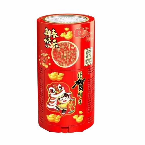 Mașină automată de bule roșie cu caractere chinezești și un design cu dansul leului