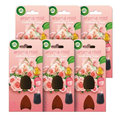 Air Wick Aroma Mist Calming Rose Refill for Electric Diffuser, 6 pack of 20ml