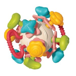 Multiszenzoros baba labda rágókával, csörgővel és érzékszervi funkciókkal, 6 hónapos kortól - Rágóka