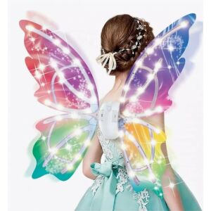 Elektromos szárnyak tündéreknek, LED fénnyel és rezgéssel, 67x57cm, többszínű