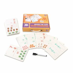 Learn Maths Učenie Matematiky Vzdelávacia Hračka s 30 Znovu Použiteľnými Kartami pre Deti od 4 Rokov Viacfarebný - Hračky pre rozvoj škôlkarov