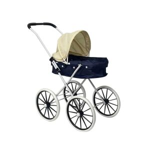 Babakocsi, összecsukható, nagy kerekekkel és levehető napernyővel, 3 éves kortól, 57x33x65cm, fehér-kék/fehér-rózsaszín, kék/fehér, kék/fehér