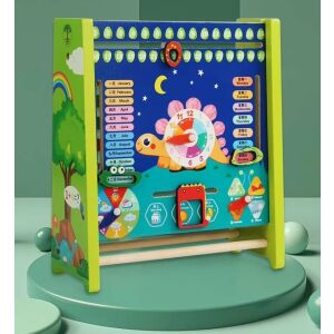 Drevená Montessori vzdelávacia hračka s abakusom a kalendárom, viacfarebná, 27x10x24cm - Hračky pre rozvoj škôlkarov