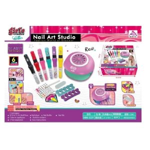 Mini manikűrszalon szett 6 éves és idősebb gyerekeknek, 6 filctollal és kiegészítőkkel a kreatív manikűrhöz, több színben