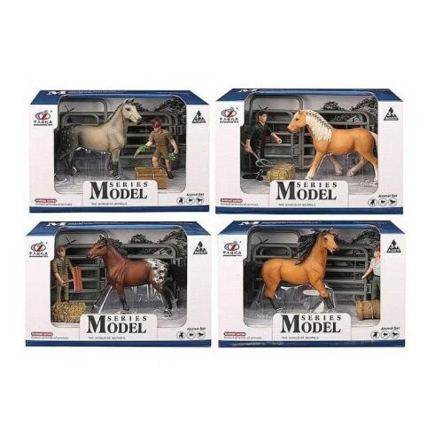 4 db farm állat ló figura készlet, valósághű részletekkel, tökéletes a fantáziadús játékhoz, 3+ éveseknek
