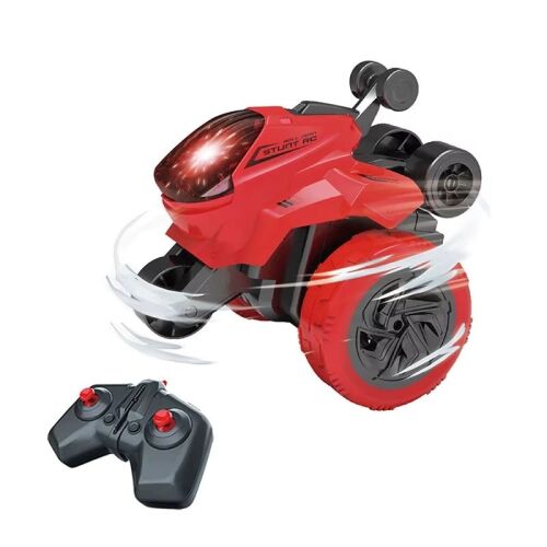 Piros távirányítós kaszkadőr autó 360 fokos forgással, 5 kerékkel, 2 oldallal, 3 éves kortól