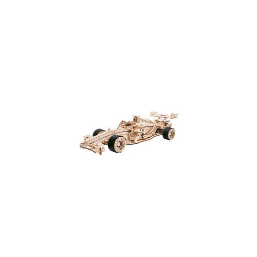 ROKR 3D fa puzzle versenyautó modell, összeszerelve, oldalnézet 