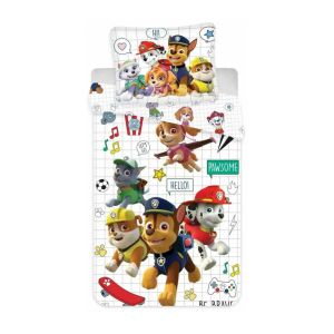 Mancs Őrjárat ovis ágyneműhuzat szett - Fehér - 100x140 cm - Mancs Őrjárat