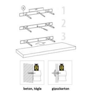 Lebegőpolc - Wenge - 59,5x23,5 cm