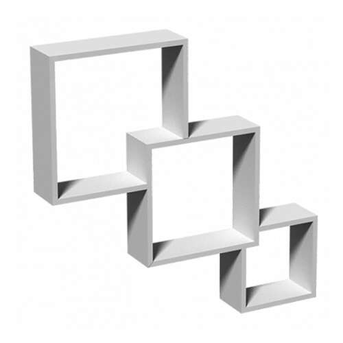 Fali polc, fehér, 3 darabos szett, modern design