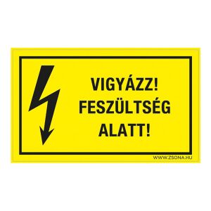 Vigyázz! Feszültség alatt! Műanyag tábla 320x500 mm 120454331 - Figyelmeztető matrica