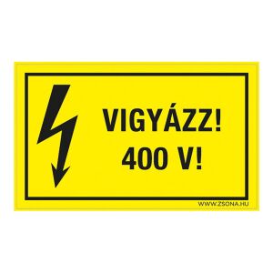 Vigyázz! 400 V! Öntapadós matrica 320x500 mm 120454336 - Figyelmeztető matrica