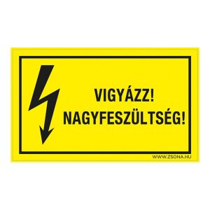 Vigyázz! Nagyfeszültség! Öntapadós matrica 320x500 mm 120454338 - Figyelmeztető matrica