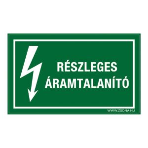 Részleges áramtalanító Műanyag tábla 320x500 mm 120454345 - Figyelmeztető matrica