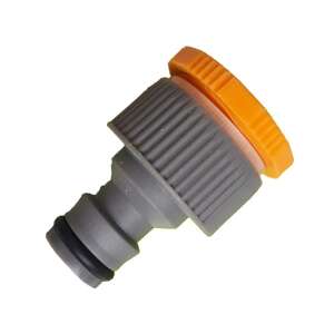 Adaptor pentru robinet de la 1/2 inch la 3/4 inch, conector din plastic gri cu capac portocaliu - Accesorii irigare