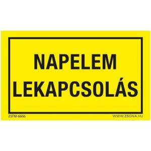 Napelem lekapcsolás Öntapadós matrica 320x500 mm 120454413 - Figyelmeztető matrica