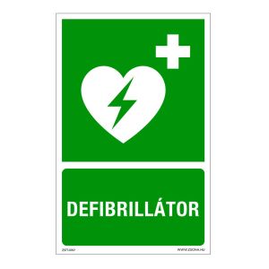 Defibrillátor Öntapadós matrica 320x500 mm 120454440 - Figyelmeztető matrica