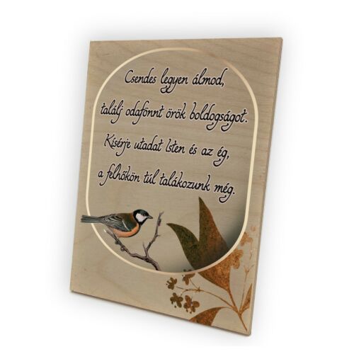Dekorációs fa tábla 15x20 cm - Csendes legyen álmod 120454448