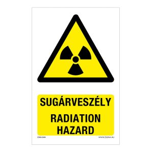 Sugárveszély Öntapadós matrica 320x500 mm 120454467 - Figyelmeztető matrica