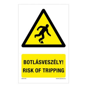Botlásveszély Öntapadós matrica 320x500 mm 120454473 - Figyelmeztető matrica