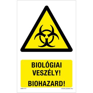 Biológiai veszély! Műanyag tábla 320x500 mm v1 120454508 - Figyelmeztető matrica