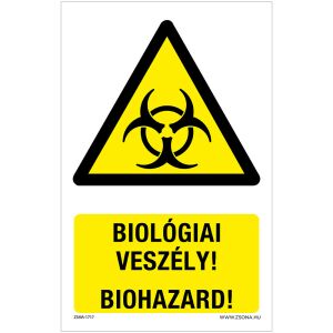 Biológiai veszély! Öntapadós matrica 320x500 mm 120454510 - Figyelmeztető matrica
