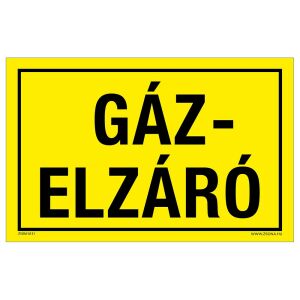 Gázelzáró Öntapadós matrica 320x500 mm 120454928 - Figyelmeztető matrica