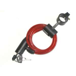 Vörös 150 cm-es acél kerékpár kábelzár kulccsal - Kerékpár zár