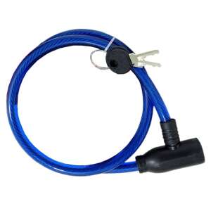 Kék kerékpár kábelzár kulcsokkal - Kerékpár zár