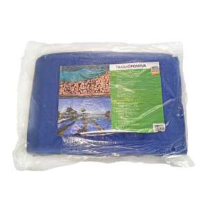 Kék takaróponyva 3x5m, 110g/m2, vízálló, szegélyezett, szegecsek és kötél, autók, csónakok, tűzifa és egyéb kültéri tároláshoz - JKH