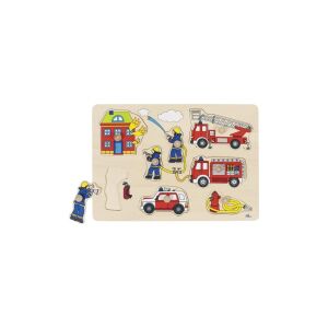 Puzzle cu mânere - pompieri 120582775 - Goki Puzzle pentru copii