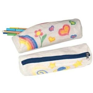 Goki bemalbares Canvas-Federmäppchen mit Reißverschluss, verziert mit bunten Zeichnungen - Goki