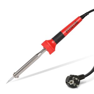Fahrenheit Lötkolben mit LED-Beleuchtung, 230V, 60W, rot und schwarz, schräge Ansicht - Lötgeräte