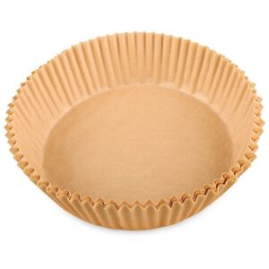 100 darab sütőpapír készlet, S DEPOT®, eldobható, légsütőhöz, barna, kerek